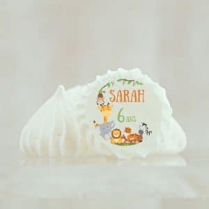 Meringue personnalisée anniversaire & jungle