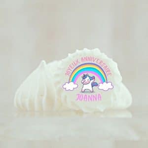 Meringue personnalisée anniversaire & licorne