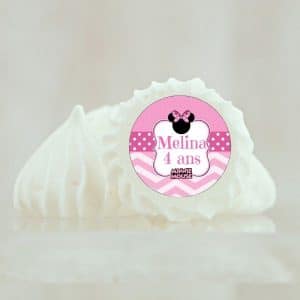 Meringue personnalisée anniversaire & Mickey - Minnie