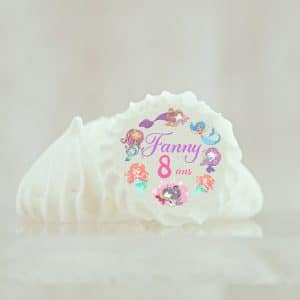 Meringue personnalisée anniversaire & sirène