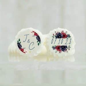 Meringue personnalisée mariage & bleu