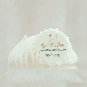 Meringue personnalisée mariage & bohème