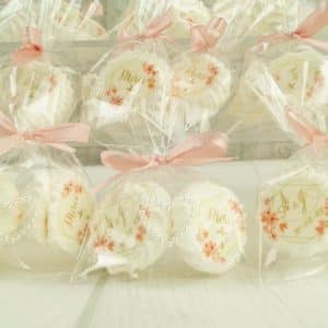 Meringue personnalisée mariage & rose
