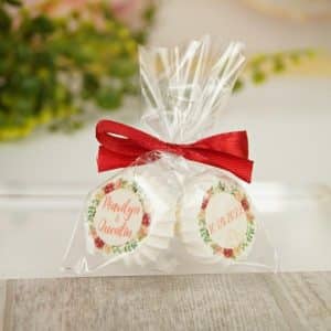 Meringue personnalisée mariage & fleuri