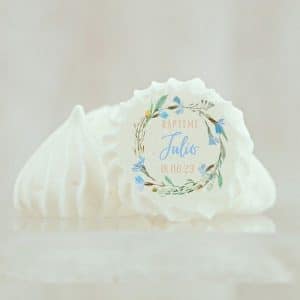 Meringue personnalisée baptême & bleu