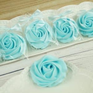 Rosaces en Meringue bleu