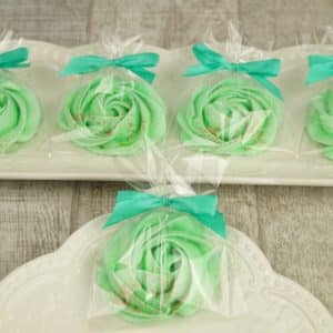 Rosaces en meringue verte