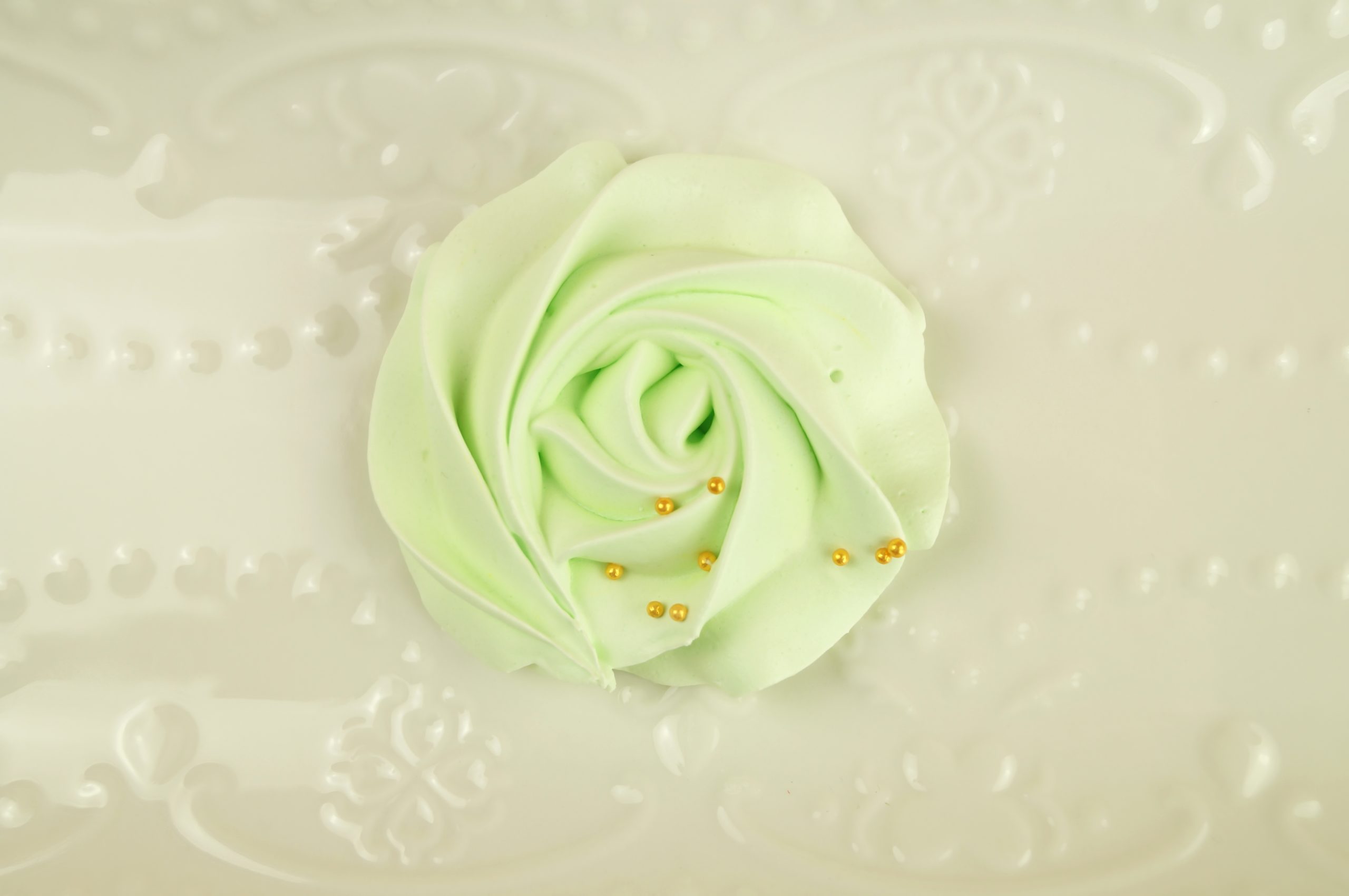 Rosace en meringue vert